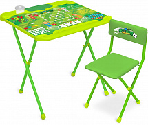 КНД2 Детский комплект (стол+стул мягкий) 
(КНД2/2, с футболом) - Цвет зеленый - Картинка #1