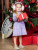 Платье "Зимний узор" с оленями - Размер 116 - Цвет фиолетовый - Картинка #3